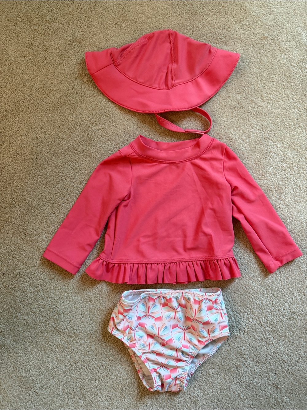 Infant Girl Swimsuit with Hat